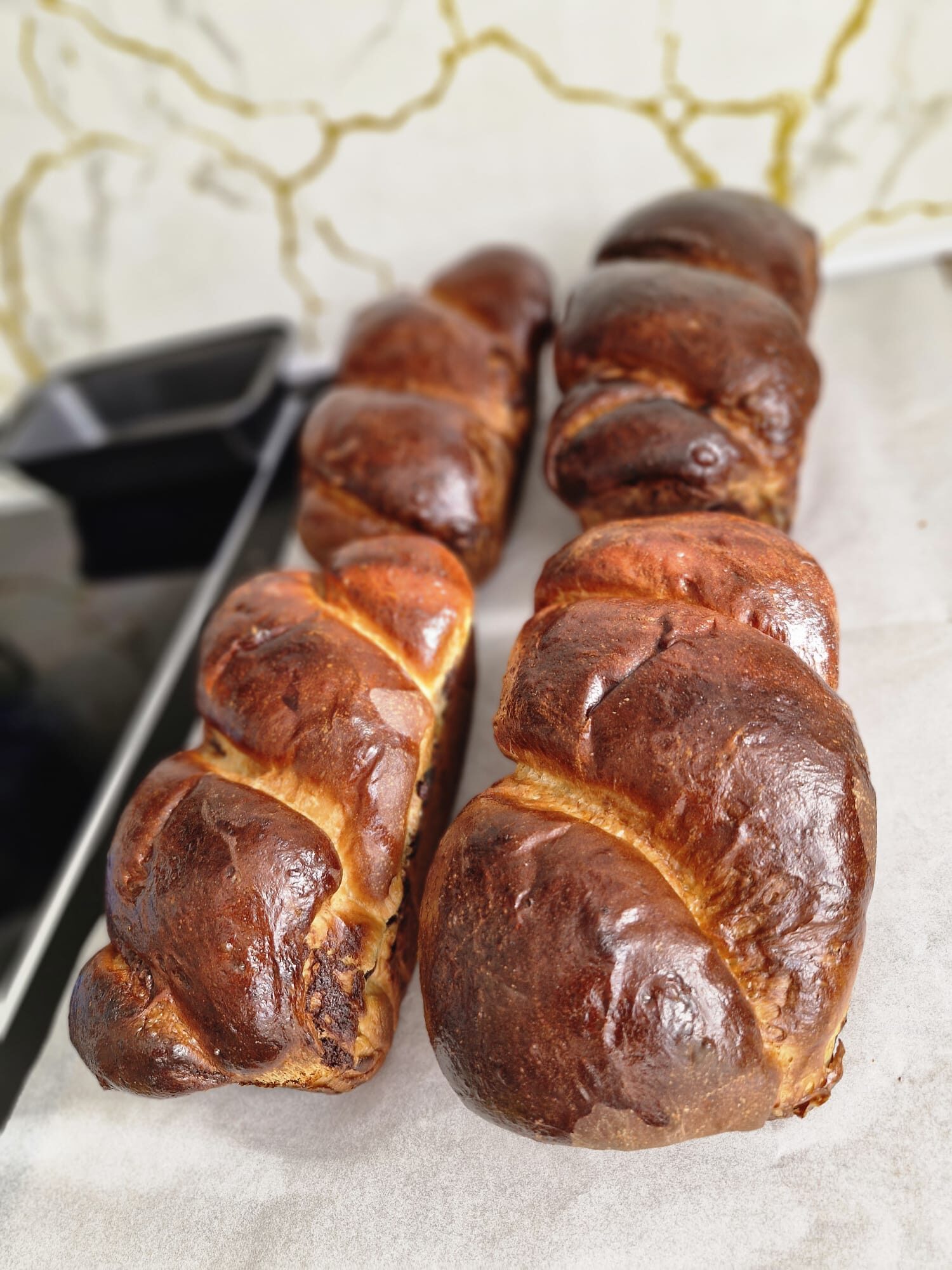 Homemade Chocolate Sweet Bread (Cozonac)
